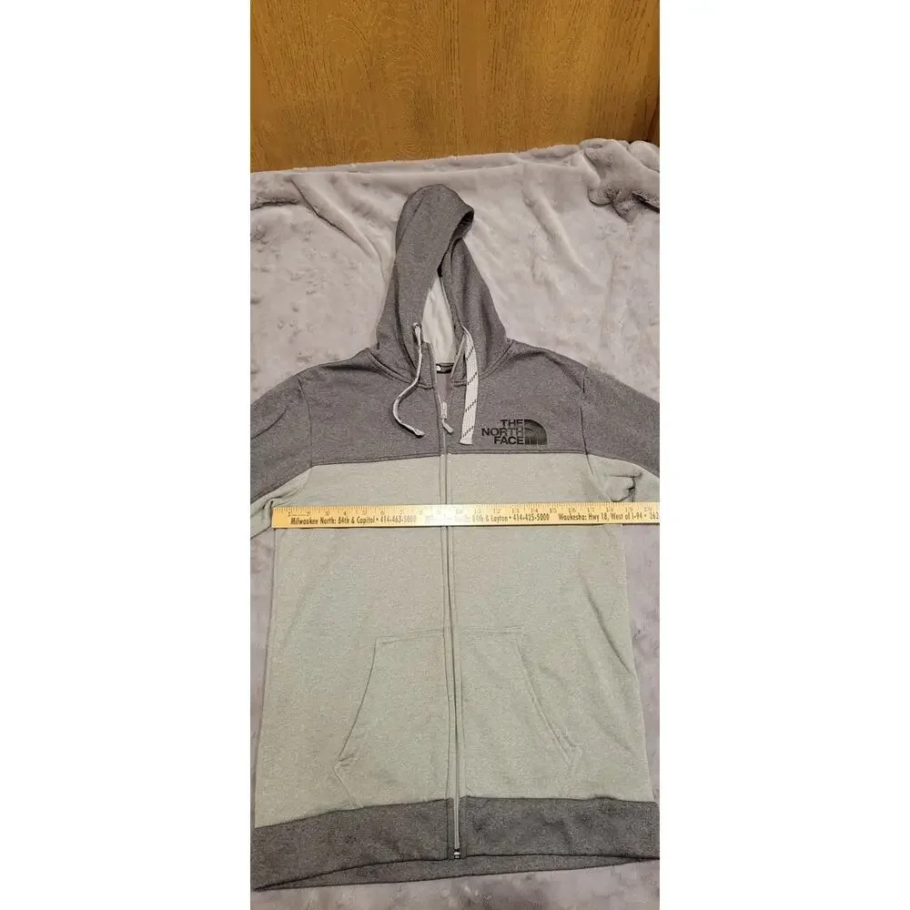 The North Face Men’s S Full Zip Hoodie Gray Colorblock Fleece Jacket Gorpcore